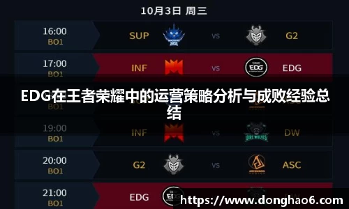 EDG在王者荣耀中的运营策略分析与成败经验总结